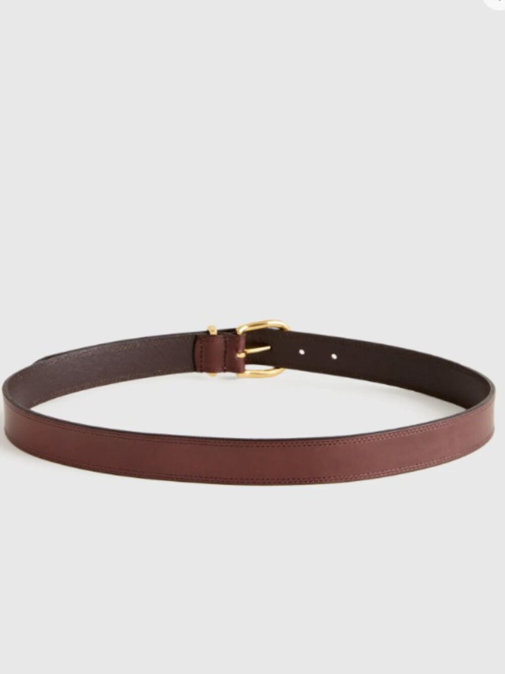 NWT Quince Allegra European Leather Belt in Expresso Brown Size Extra Small - Picture 2 of 6